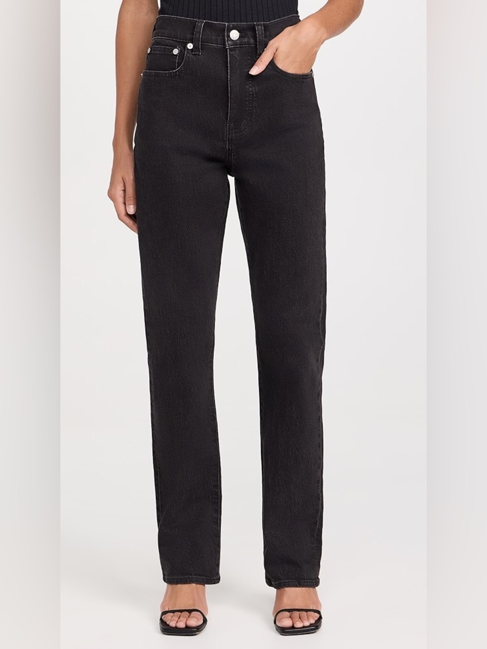 MADEWELL The 90s Straight Jean in Charcoal Black